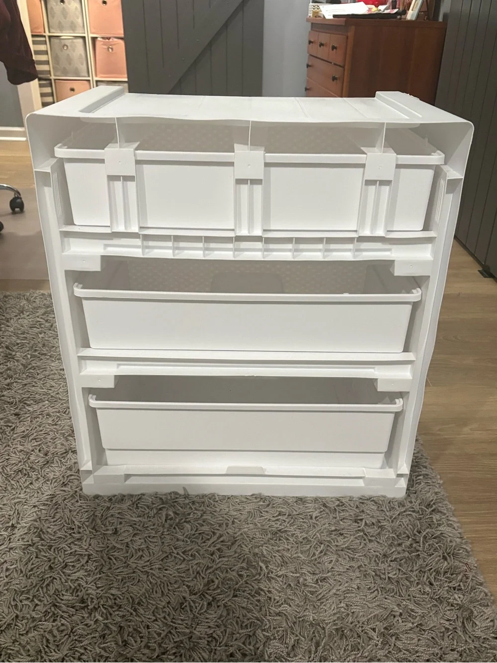 White 3-Drawer Plastic Storage Organizer